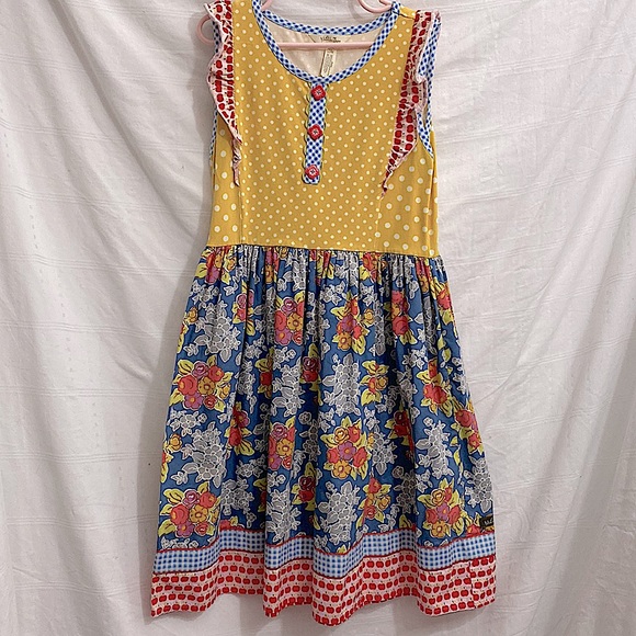 Matilda Jane Other - Matilda Jane Flutter Sleeve Dress Apples/Floral/polka dots